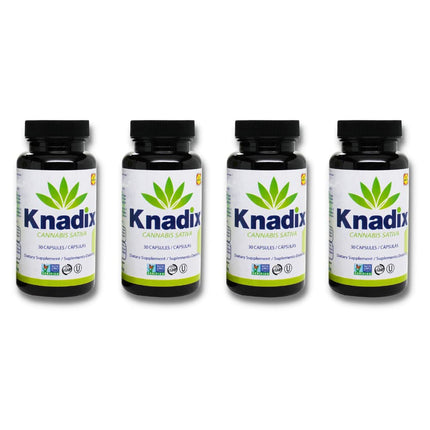 Knadix Hemp Oil Supplement - Support for Bones, Muscles & Joints - General Wellbeing - Natural Relief and Immune Support with Omega 3-6 Vitamins and Minerals Pack of 4-120 Caps