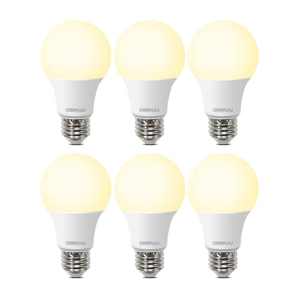 DEGNJU A19 LED Light Bulbs, 60 Watt Equivalent LED Bulbs, Soft White 2700K, 800 Lumens, E26 Standard Base, Non-Dimmable, 8W Warm White LED Bulbs for Bedroom Living Room, 6 Pack