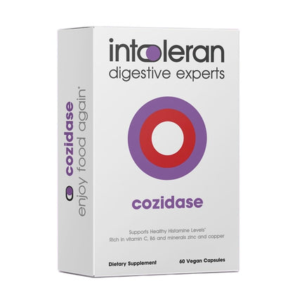 Intoleran Cozidase - 60 Capsules | Supplement for Histamine Intolerance & DAO Deficiency | Stimulates Diamine Oxidase (DAO) Enzyme Production | Vitamins & Minerals; Copper, Zinc, Vitamin B6 & C