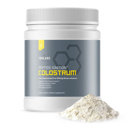 TBR Labs Colostrum Powder, Grass Fed, Gut Health, Bloating, Immunity, Skin & Hair, Contains 400+ Bioactive Nutrients, Potent Bioavailable, Keto, 100% First Milking – 200g (132 Servings)