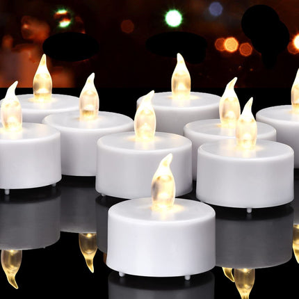 Hanzim LED Tea Lights Candles- 100PACK Warm White Flameless Candles Realistic and Bright Flickering Long Lasting 200Hours for Holiday Celebration,Party,Home Decoration Warm Yellow,Battery Operated