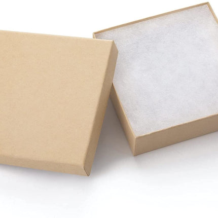 GEFTOL Jewelry Gift Boxes 96 Pack 3.5x3.5x1 Inch Cardboard Jewelry Boxes,Small Gift Boxes for Jewelry Earrings Necklaces Handmade Bangles Bracelets(Brown)
