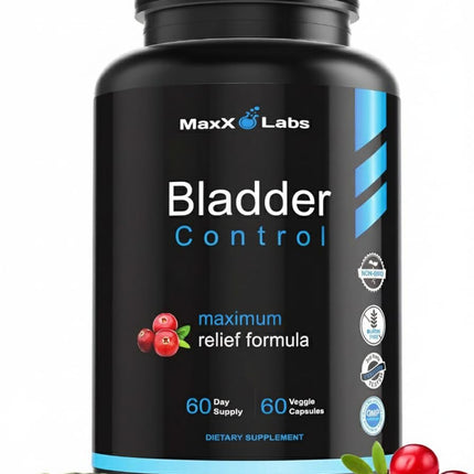 MaxX Labs Bladder Control Supplement - Overactive Bladder Control Pills - Pumpkin Seed Extract, Cranberry Extract & Vitamin D3 - Urinary Tract Health Support for Women & Men - 60Ct