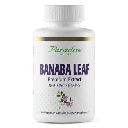 Paradise Herbs, Banaba Leaf, 12:1 Concentrated Extract, 250 mg, Vegan, Gluten-Free, Non-GMO, 180 Capsules