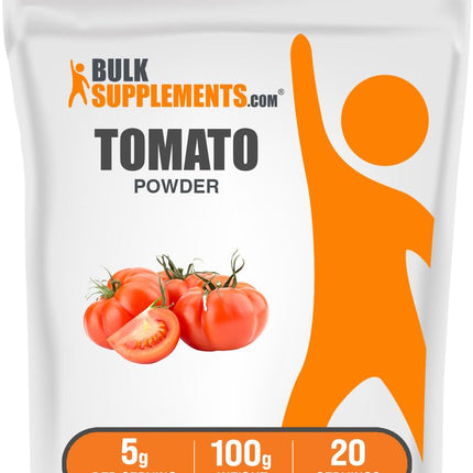 BulkSupplements.com Tomato Powder - Ground Tomato Powder for Coooking - Vegan & Gluten Free, 5g per Serving, 100g (3.5 oz) (Pack of 1)