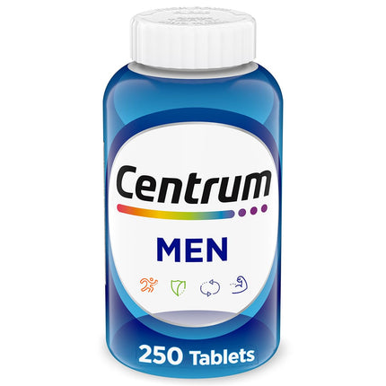 Centrum Multivitamin for Men, Multivitamin/Multimineral Supplement with Vitamin D3, B Vitamins and Antioxidants, Gluten Free, Non-GMO Ingredients - 250 Count