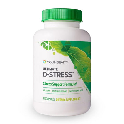 Youngevity Ultimate D-Stress™ – Natural Stress Relief Supplement with Magnesium, Valerian Root Extract, and B Vitamins – Supports Adrenal Health and Nervous System – 120 Capsules (Pack of 1)