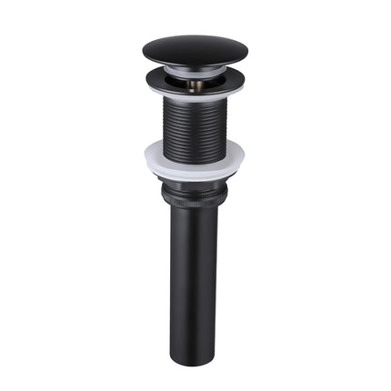 KES Bathroom Sink Drain Without Overflow Vessel Sink Lavatory Vanity Pop Up Drain Stopper Matte Black for 1.6"-1.9" Sink Hole, All Metal Rustproof Brass and 304 Stainless Steel, S2008D-BK