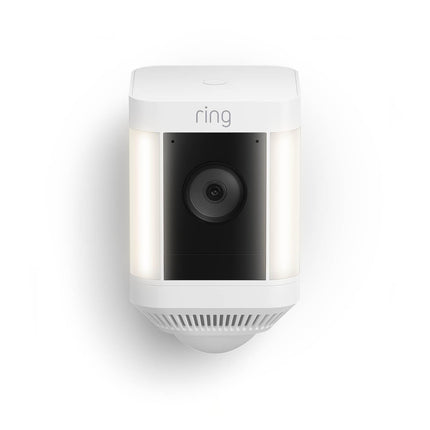 Ring Spotlight Cam Plus, Battery, Home or business security with HD video, Two-Way Talk, Color Night Vision, and Security Siren, White