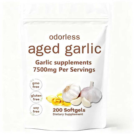 PKPPKP Nuvapure Aged Garlic Extract Odorless –200 Softgels | Organic, Non-GMO, Gluten-Free | Daily Immune for Adults(1pcs)