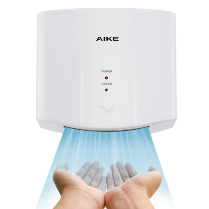 AIKE Air Wiper Compact Hand Dryer for Bathrooms, 110V Model AK2630S White