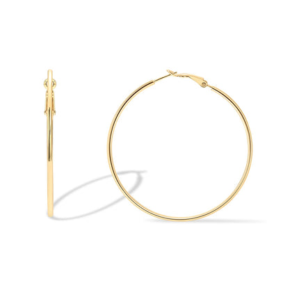 PAVOI Hoop Earrings for Women, 925 Silver, Yellow Gold, Size 60 Millimeters
