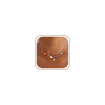 Eaciy Dainty Colorful Initial Necklace for Women Trendy Jewelry Gifts