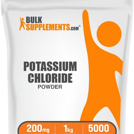 BulkSupplements.com Potassium Chloride Powder - Salt Substitute, Potassium Salt - Gluten Free, 200mg per Serving, 1kg (2.2 lbs) (Pack of 1)