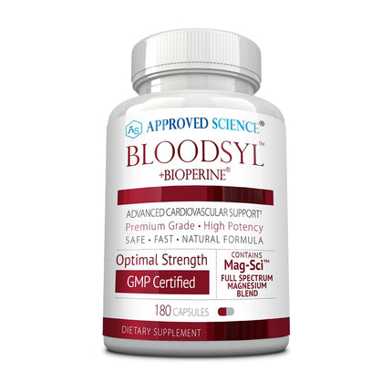 Approved Science Bloodsyl - Blood Pressure Support Supplement - Supports BP Levels Already Within Normal Range - Hawthorn Berry, Garlic, Magnesium and Hibiscus Pills - Vegan - 180 Capsules, 3 Months