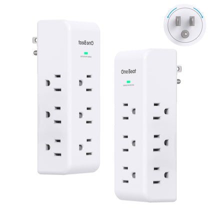 2 Pack Surge Protector Outlet Extender with Rotating Plug, 9 AC Multi Plug Wall Outlet Expander, 1800J Wall Charger, 3-Sided Power Strip Electrical Plug Adapter Outlet Splitter for Home Office Dorm
