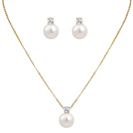 Watforsh 14K Gold Plated Pearl Jewelry Set for Women