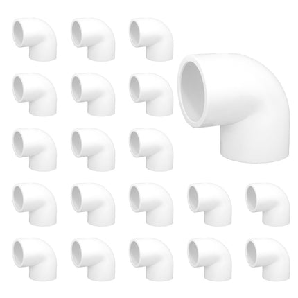 20 Pack 1/2inch 90 Degree PVC Elbow Pipe Fittings, 2 Way Right Angle Furniture Grade PVC Pipe Fitting Connectors for DIY Shelf Building Furniture Garden Support Structure