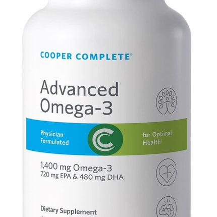 Cooper Complete - Advanced Omega 3 - Fish Oil Supplement, Concentrated EPA + DHA Omega-3 Fatty Acids 1400 mg - 30 Day Supply
