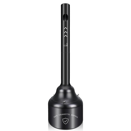 SDSNTE Steel Outdoor Cigarette Butt Receptacle, 5 Gallon, Black