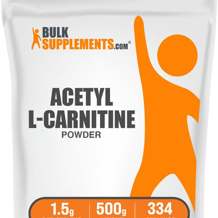 BulkSupplements.com Acetyl L-Carnitine Powder - as ALCAR HCl, Carnitine Supplement - Gluten Free, 1.5g per Serving, 500g (1.1 lbs) (Pack of 1)