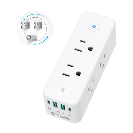 TROND Outlet Extender with 2 PD20W USB C Charger and 360 Rotating Plug