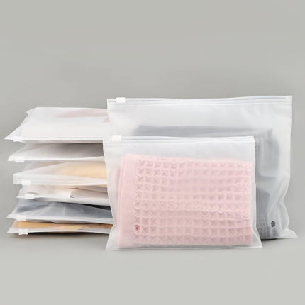 Svaldo 100pcs Frosted Zipper Bags for Clothes, Zipper Poly Clothing Bags for Packaging T-Shirt, 3 Mil, 14X12" with Vent Holes and Reinforced Sides, Frosted Bags for Shirt Packaging and Selling