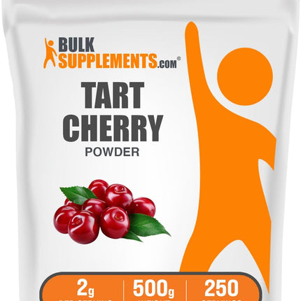 BulkSupplements.com Tart Cherry Powder - Fruit Powder, Tart Cherry Supplements - Antioxidant Source, Gluten Free & No Added Sugar, 2g per Serving, 500g (1.1 lbs) (Pack of 1)