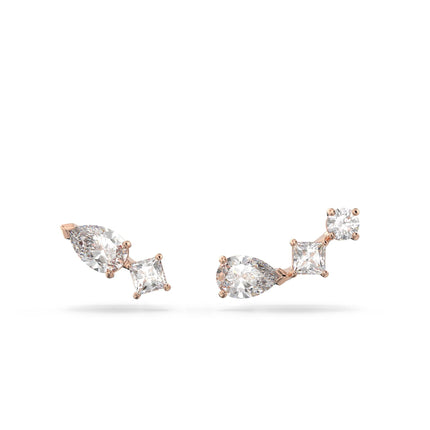 Swarovski Attract Earrings, White, Rose-Gold Tone Finish