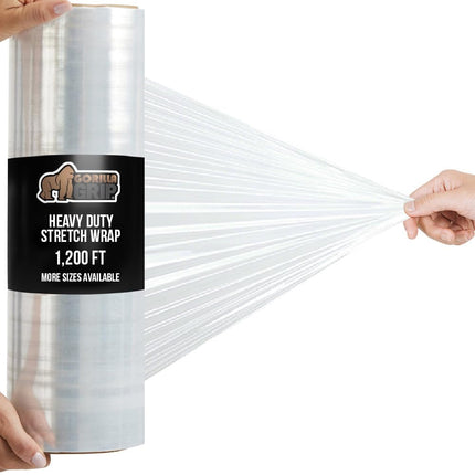 GORILLA GRIP Stretch Film Shrink Wrap for Moving, 1200'x17 Roll
