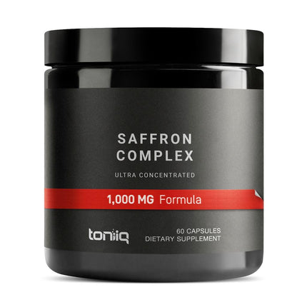 Toniiq Saffron Extract Complex – 30mg Clinically Studied Safr’Inside® – L-Theanine 210mg, Magnesium Glycinate 400mg, 40:1 Ashwagandha & 10:1 Rhodiola – Lab Tested – 60 Capsules
