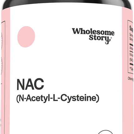 Wholesome Story NAC Supplement N Acetyl Cysteine 600 mg | Liver, Lung & Fertility Support | 120 Capsules | 120 Serving Supply