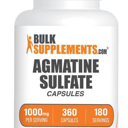 BulkSupplements.com Agmatine Sulfate Capsules - Agmatine Sulfate, Nitric Oxide Supplement - Gluten Free, 2 Capsules per Serving, 360 Count (Pack of 1)