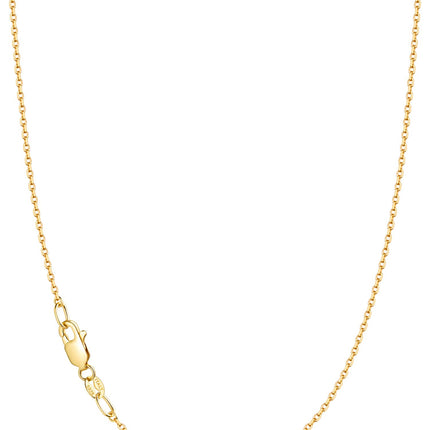 Jewlpire 18k Gold Plated Chain Necklace for Women, 1.1mm Cable Chains 18K Gold Plated Chain for Women Shiny & Sturdy Women's Chains Necklace, 18 Inches