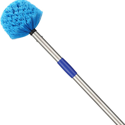 Cobweb Duster with Extension Pole - 4 FT Lightweight Stainless Steel Extendable Duster Ceiling Fan Duster for High Ceilings, Medium Stiff PET Bristle Spider Web Brush for Indoor/Outdoor Cleaning