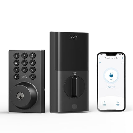 eufy Security Smart Lock C30, Keyless Entry Door Lock, Built-in WiFi Keypad Deadbolt for Front Door, No Bridge Required, Easy Installation, App Remote Control, Reliable Power, BHMA Grade 3