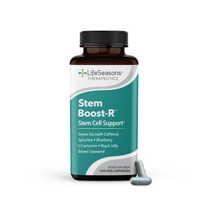 LifeSeasons Stem Boost-R - Stem Cell Support - Repairs Damaged Tissue - Vitamin Supplement with Antioxidants - Royal Jelly, Spirulina, Blueberry, Brown Seaweed & L-Carnosine - 120 Capsules (Pack of 2)
