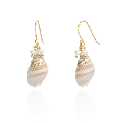 Boho Beach Jewelry Ocean Seashell Conch Dangling Earrings for Women