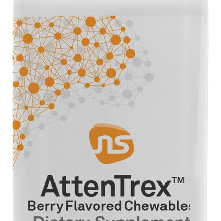 Neuroscience AttenTrex - Chewable Brain Supplements for Memory and Focus for Adults & Kids - Supports Dopamine, Epinephrine & Norepinephrine for Natural Energy, Attention & Cognitive Clarity (60 ct)