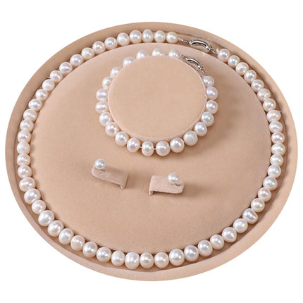 YONGMAN Freshwater Cultured Pearl Necklace Set Includes Stunning Bracelet and Stud Earrings Jewelry Set for Women Gift for Mother's Day, Anniversary, Birthday, Wedding