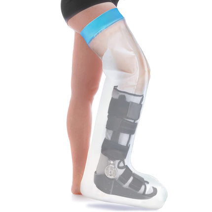 Asunby Waterproof Cast Covers for Shower Leg Adult Full long leg Protection to Wounds, Keeps Cast and Bandage Dry Bath,Watertight Cast Bag Showering for Surgery Foot, Ankle, Knee Burns Reusable