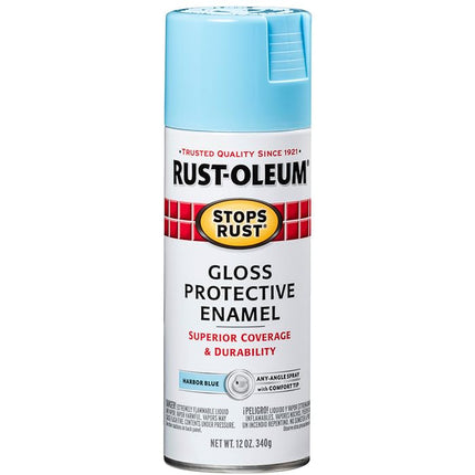 Rust-Oleum 7722830-6PK Stops Rust Spray Paint, 12 oz, Gloss Harbor Blue, 6 Pack