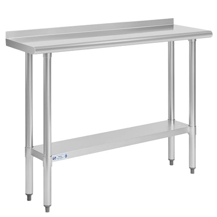 Hally Stainless Steel Table for Prep & Work 14" x 48" with Backsplash NSF