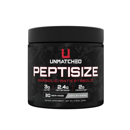 Unmatched Peptisize Advanced Muscle Support Formula | myHMB, PeptiStrong, CreGAAtine | Strength, Performance & Muscle Growth | Natural Flavors & Sweeteners | 30 Servings (Unflavored)