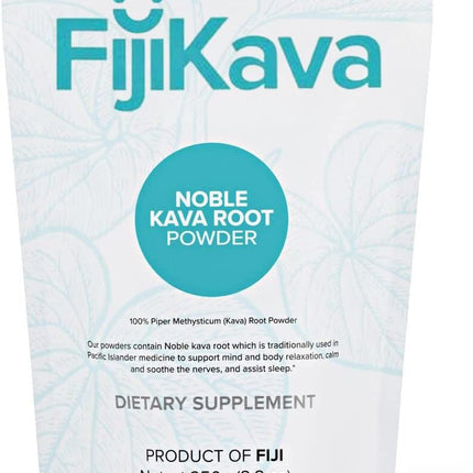 FijiKava Instant Kava Kava Powder 250g – Premium Kava Root Powder with High Kavalactone Content – Natural Relaxation Aid for Calmness, Stress Relief, and Sleep Support – Easy-to-Mix