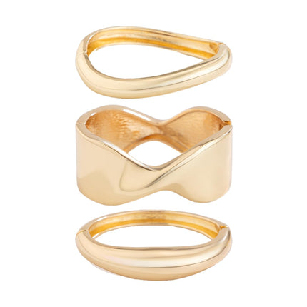 Impurain Gold Bangle Bracelets for Women Silver Plated Wide Wire Chunky Cuff Bracelets Trendy Hinged Cuff Open Wide Chunky Silver Bracelet Irregular Minimalist Bangle Jewelry (gold-2)
