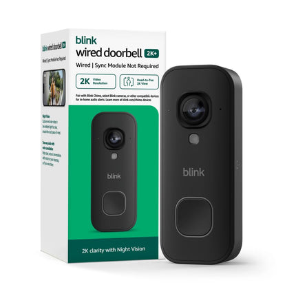 Introducing Blink Wired Doorbell 2K+ — Head-to-Toe 2K video doorbell, continuous hardwired power, pair with Alexa or Blink Chime (sold separately) required for in-home alerts