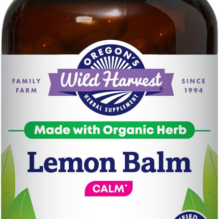 Oregon's Wild Harvest, Certified Organic Lemon Balm, Herbal Supplement Vegan Supplement, 1125 MGS, 90 Count…