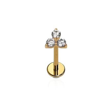 Cords Club Micro Love Triangle Flat Back Stud- Hypoallergenic Earring