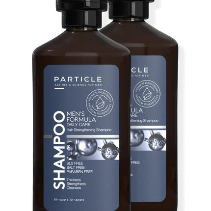Particle Hair Thickening Shampoo for Men, Men’s Shampoo, Cleansing Formula Made with Biotin, Capixyl, Redensyl, Ginseng and Green Tea Extract for Hair Strength Support, Paraben Free, 400 mL